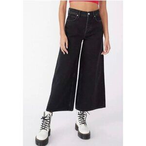FREE PEOPLE Landry Wide Leg Jeans Black We The Free Crop Flare 30